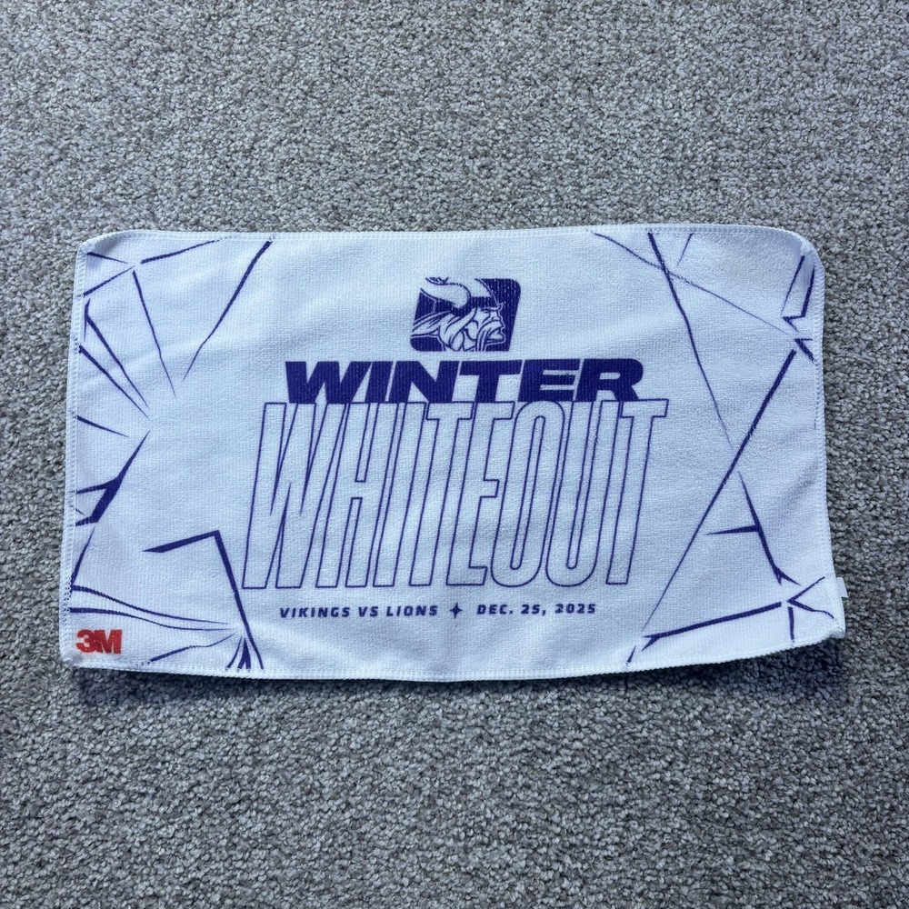 Minnesota Vikings Towel White NFL Football Winter Whiteout 2025 3M Christmas